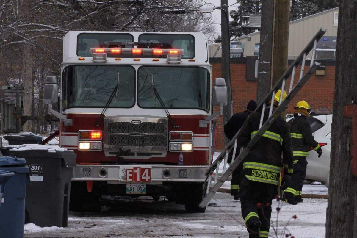 Fire crews responding to the garage fire