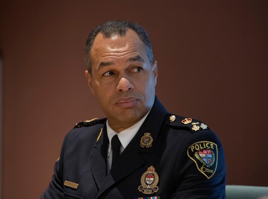 Ottawa Police Chief Peter Sloly takes part in a panel to discuss Traffic Stop race Data Collection report and Diversity Audit report in Ottawa on Wednesday November 20, 2019.