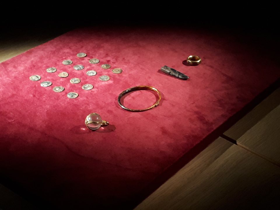 Several pieces of recovered treasure are shown in this handout photo.