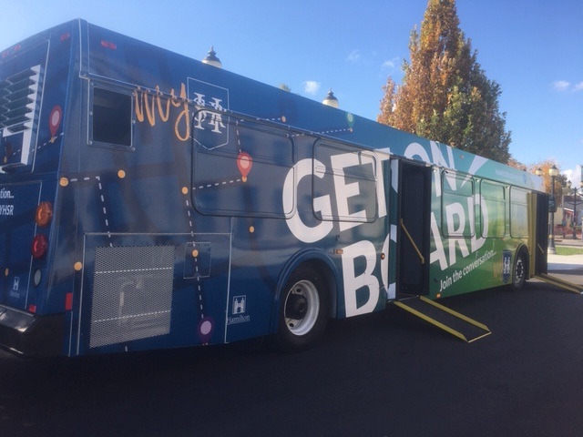 A retrofitted bus is the latest tool to gather public feedback about the future of Hamilton's transit system.