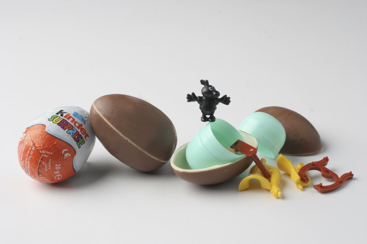 Chocolate egg with small toy inside.