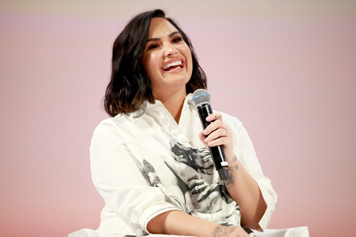 Demi Lovato speaks on stage at the Teen Vogue Summit 2019 at Goya Studios on Nov. 2, 2019 in Los Angeles, Calif.