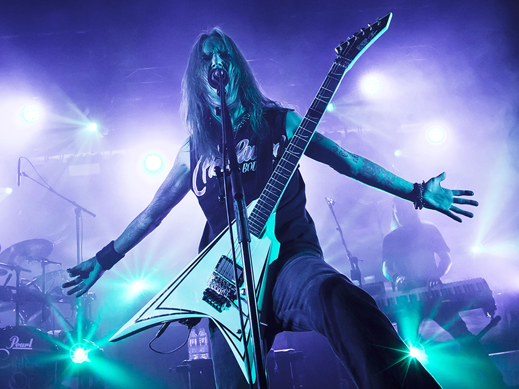 Alexi Laiho of the Finnish band Children of Bodom performs live during a concert at the Astra on March 27, 2017 in Berlin, Germany.