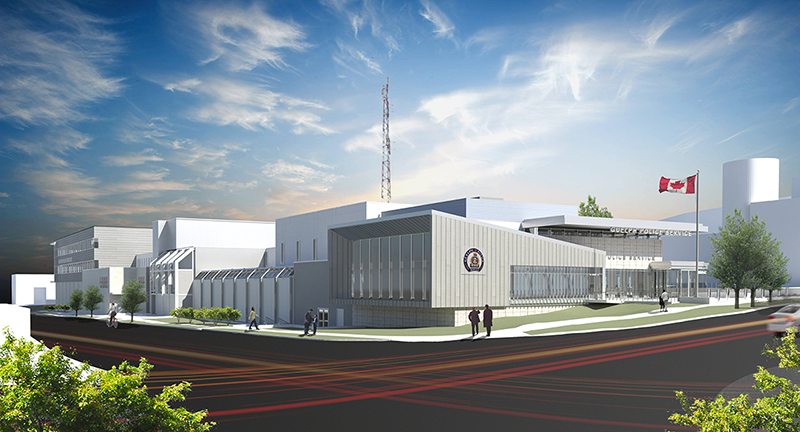 A conceptual drawing of the renovated Guelph police headquarters.