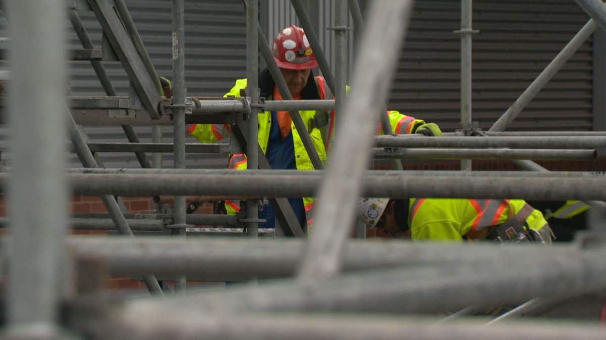 Workers are busy setting up for 2019 Grey Cup