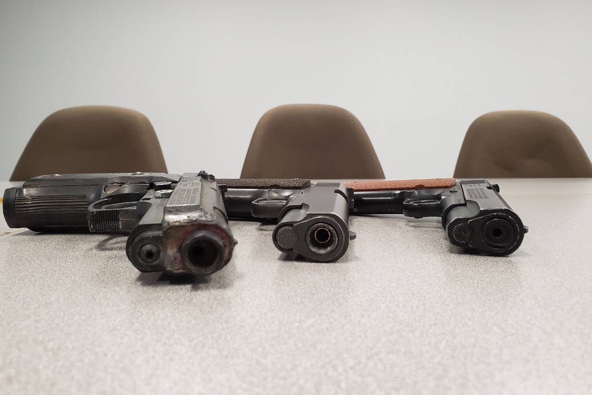 Waterloo Regional Police seized several replica handguns from a Cambridge home on Wednesday.