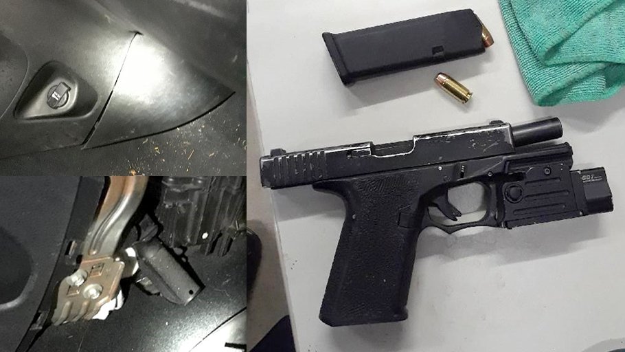 OPP say they confiscated this handgun after police stopped a Scarborough man for an alleged speeding violation in Leeds and Thousands Islands.