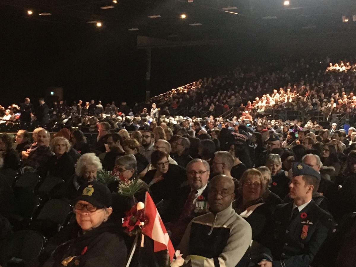 Citizens gather at the RBC Convention Centre ceremony.