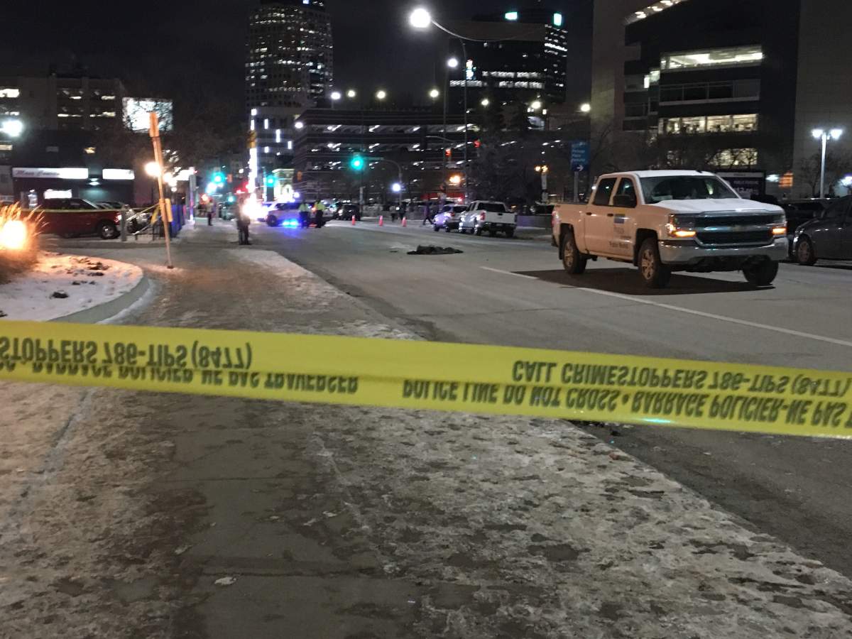 Police were on scene after a motor vehicle collision involving a pedestrian at Ellice Avenue and Edmonton Street Tuesday.