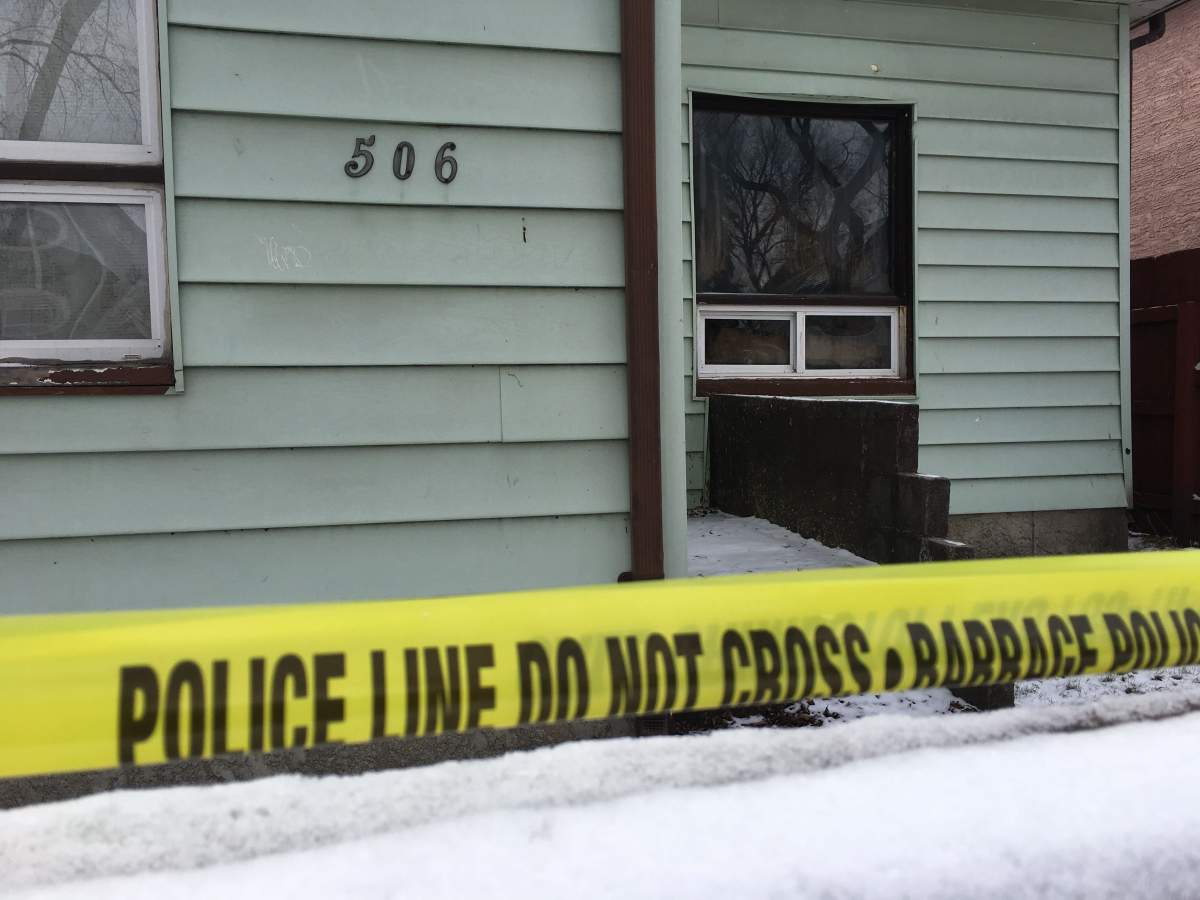 Police tape in front of 506 Pritchard Ave.