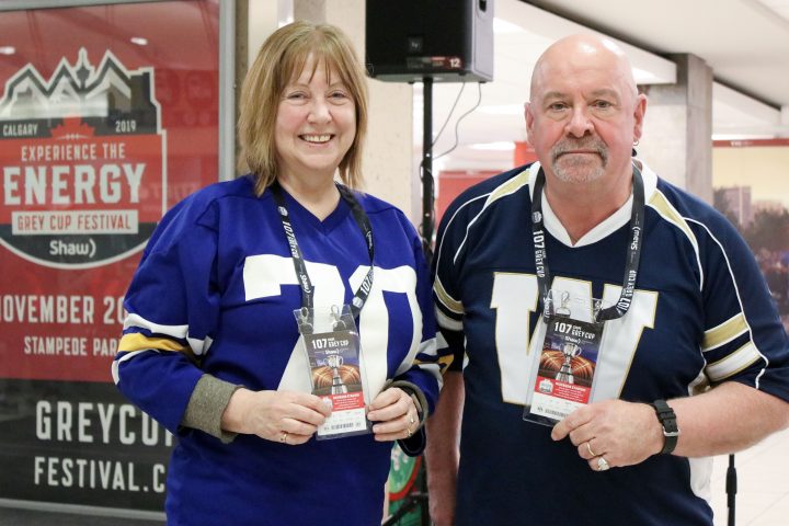 The shorts have landed. Chris Matthew and his wife, Darla Robinson, arrive in Calgary from Winnipeg on Sunday to attend the 107th Grey Cup. Matthew will put pants on for the first time in 18 years if the Winnipeg Blue Bombers win the Grey Cup at McMahon Stadium.