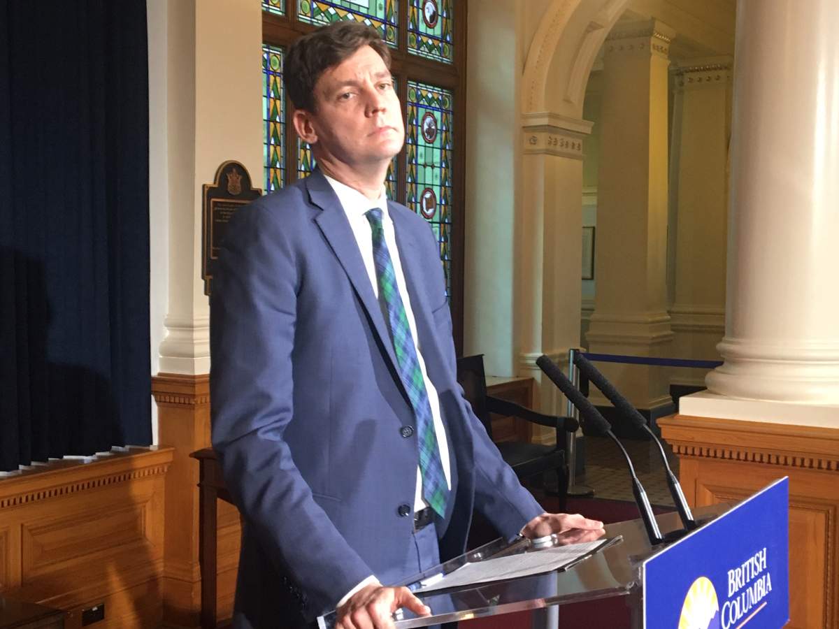 Attorney General David Eby speaks to reporters on November 20, 2019.
