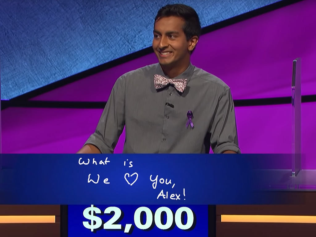 ‘Jeopardy!’ semifinalist Dhruv Gaur during the Nov. 11, 2019 ‘Tournament of Champions’ broadcast.