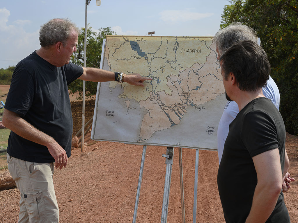 Jeremy Clarkson navigates a map of Southeast Asia on Amazon Prime Video’s ‘The Grand Tour Presents: Seamen.’ The special premieres on Friday, Dec. 13, 2019.
