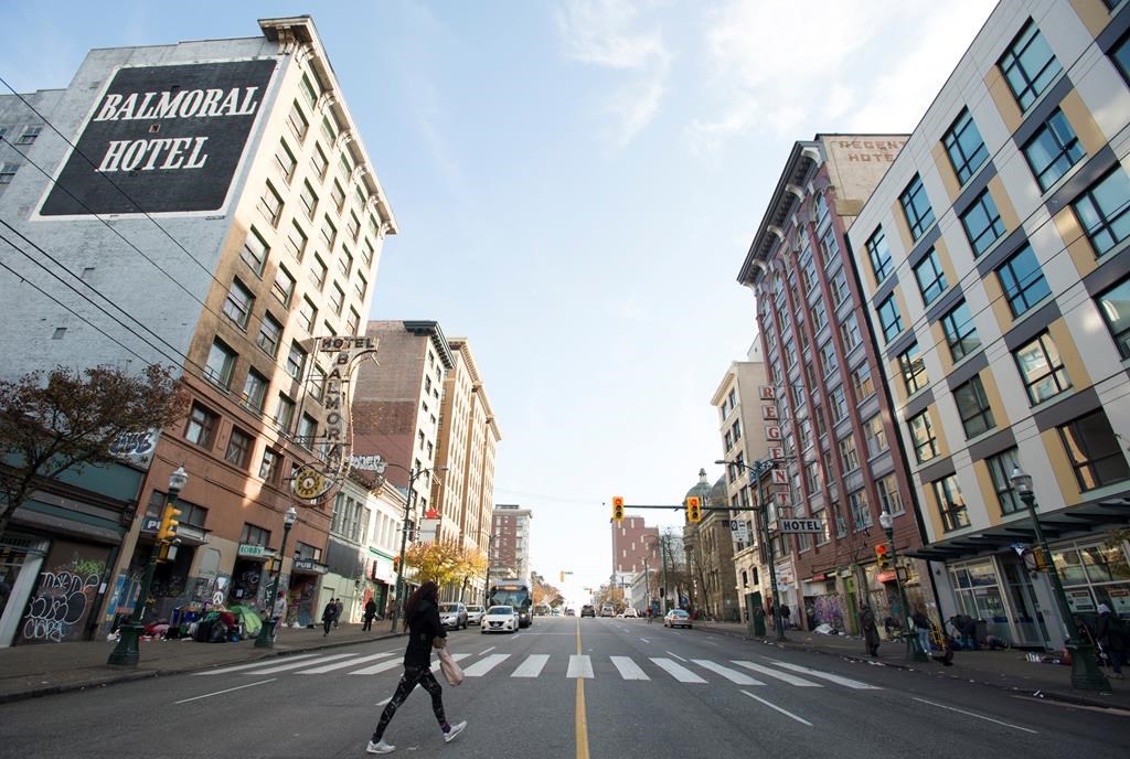 The Balmoral and Regent hotels are pictured in the downtown eastside in Vancouver, B.C., Wednesday, November 6, 2019.