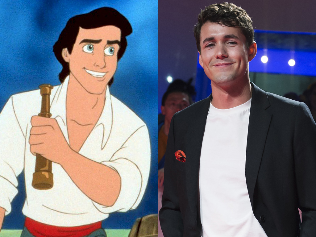 (L-R) Prince Eric from Disney's 'The Little Mermaid, and Jonah Hauer-King — who has been cast to play the animated character in the upcoming live-action remake of the 1989 classic.