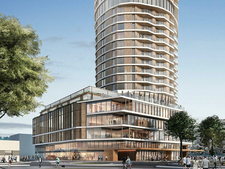 Westcorp says the revisions include a third-level of underground parking, increases to the number of hotel rooms and residential units, plus a 15-foot reduction in the building’s overall height.