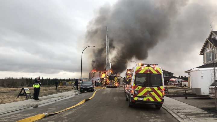 Emergency crews responded to a blaze in a south Calgary neighbourhood on Sunday, Nov. 3, 2019.