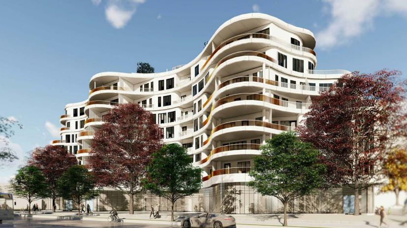 An artistic rendering of 5299 Main Street at the Little Mountain site in Vancouver.