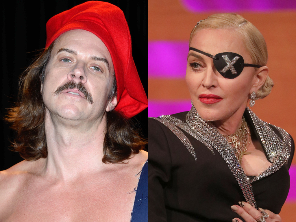 (L-R) Casey Spooner of Fischerspooner and Madonna.