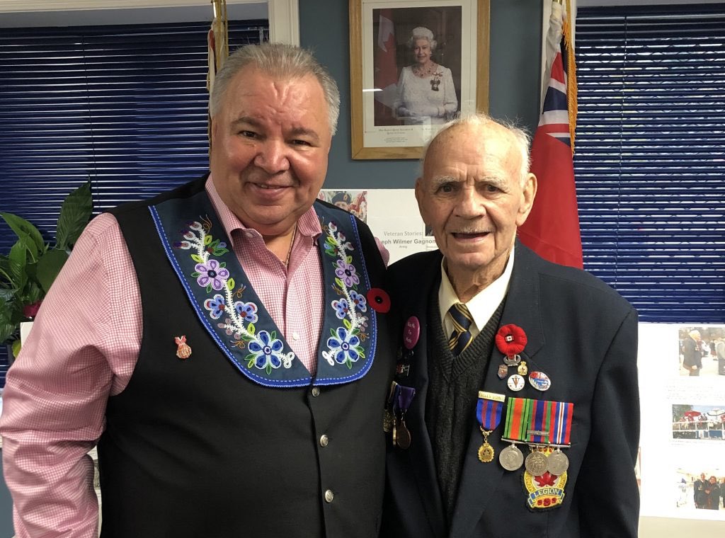 Métis National Council Minister of Veterans Affairs and National Spokesperson David Chartrand honoured Métis veteran Joseph Wilmer Gagnon of Port Hope on Saturday. 