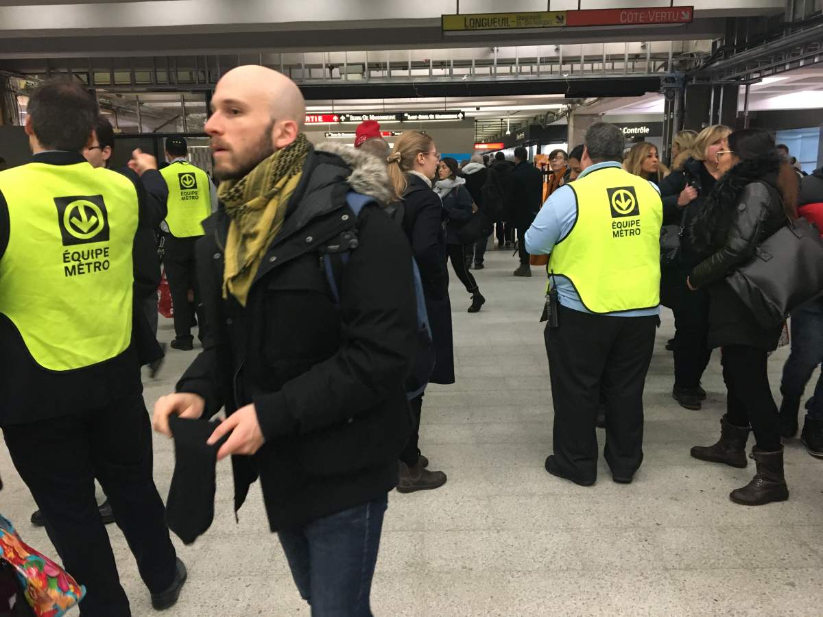 The incident has created major delays and lineups at Berri-UQAM station.