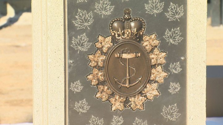 The new plaque dedicated to the Royal Canadian Navy in Regina’s Victoria Park.