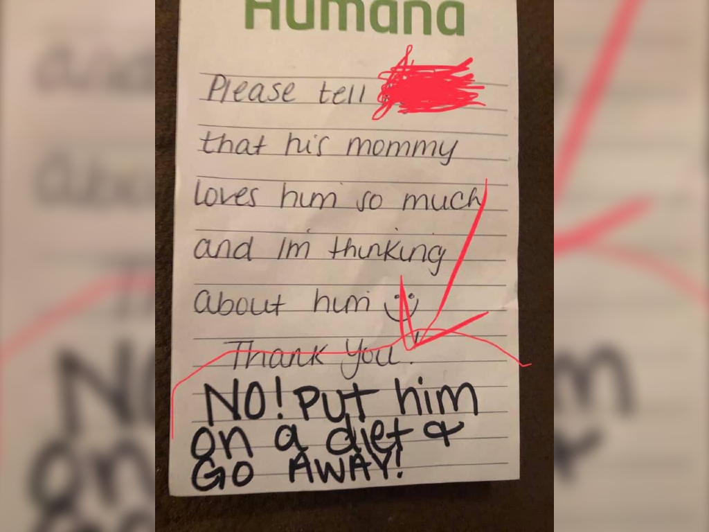 A Texas mom was left shocked after a heartwarming letter sent to school with her son returned with a body shaming message.