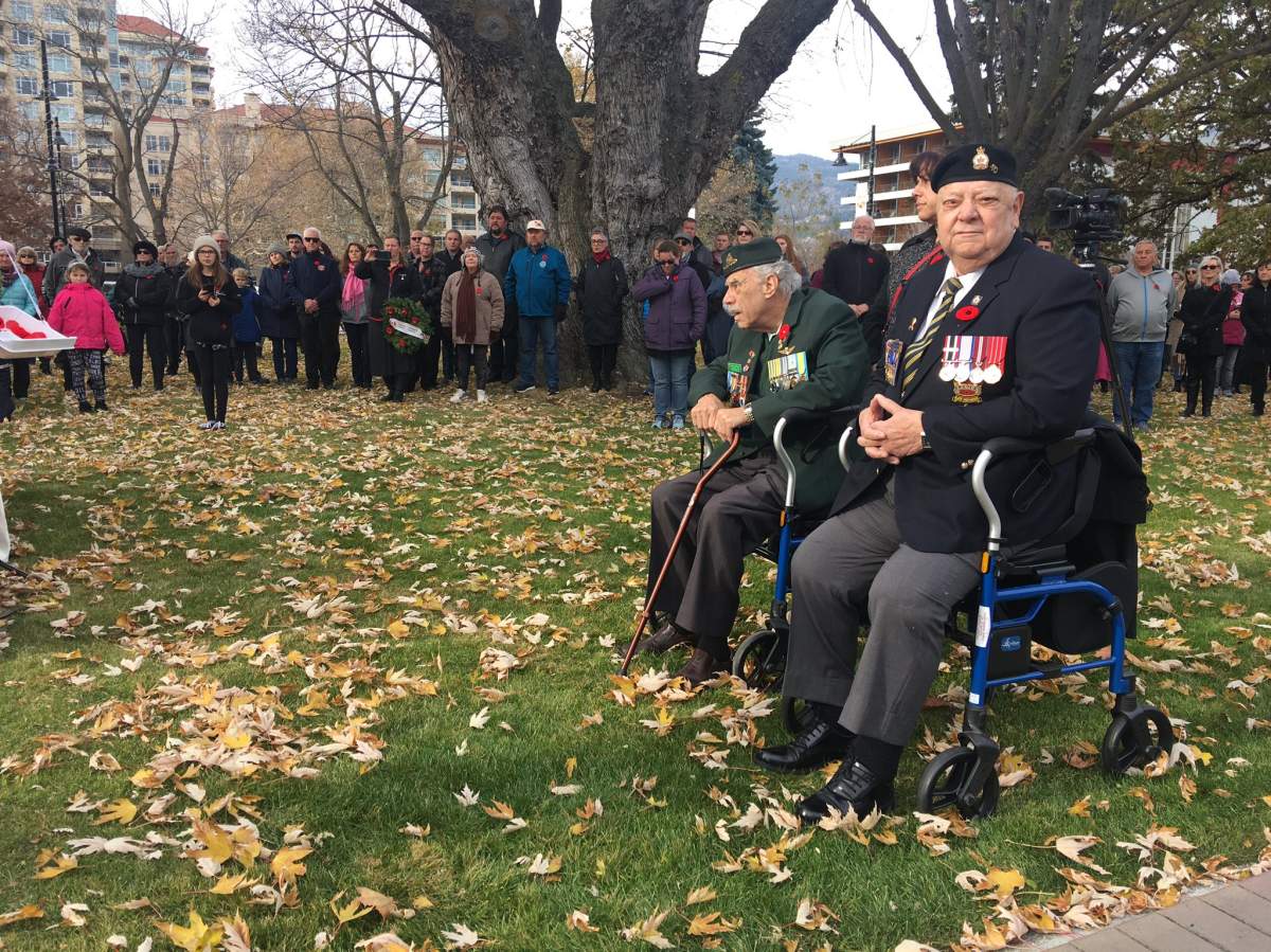 The Remembrance Day ceremony at Veterans Memorial Park in Penticton.