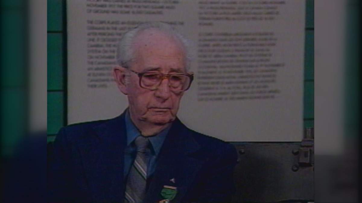 Perce Lemmon said one shell hit near him in a ditch at Vimy Ridge, killing many soldiers around him. He lost his leg but survived.