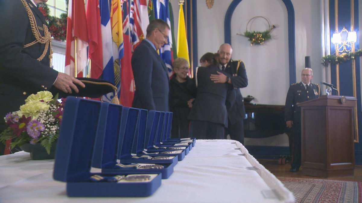 Lt.-Gov. of Saskatchewan, Russ Mirasty, handed out 11 awards to the members of the Regina Police Service. 