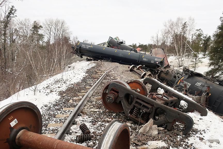 The Transportation Safety Board of Canada says a damaged wheel led to a train derailment near Rennie, Manitoba, in January, 2018.