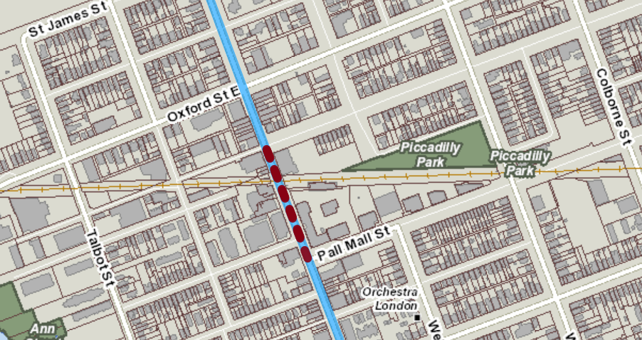 Emergency CP Rails close Richmond Street between Piccadilly Street and Mill Street