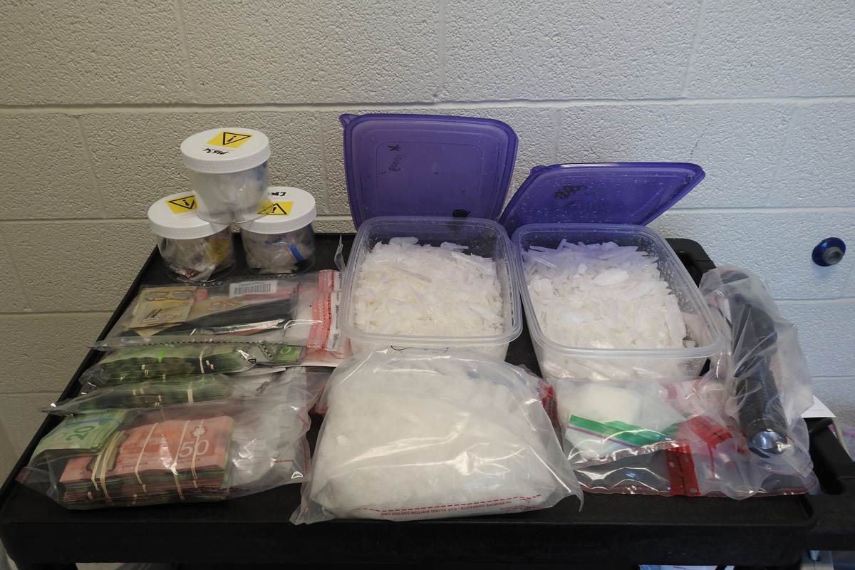 Police say they seized three kilos of suspected methamphetamine, several ounces of suspected cocaine, a small amount of suspected fentanyl, a Taser, three vehicles and approximately $10,000 in cash.
