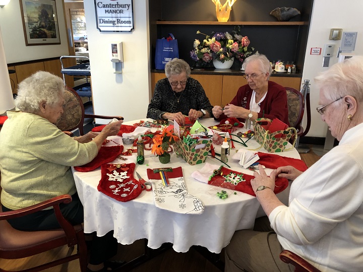 Canterbury Foundation residents decorate stockings for inner-city seniors
