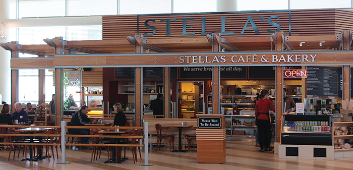 Stella's location at the Winnipeg airport.