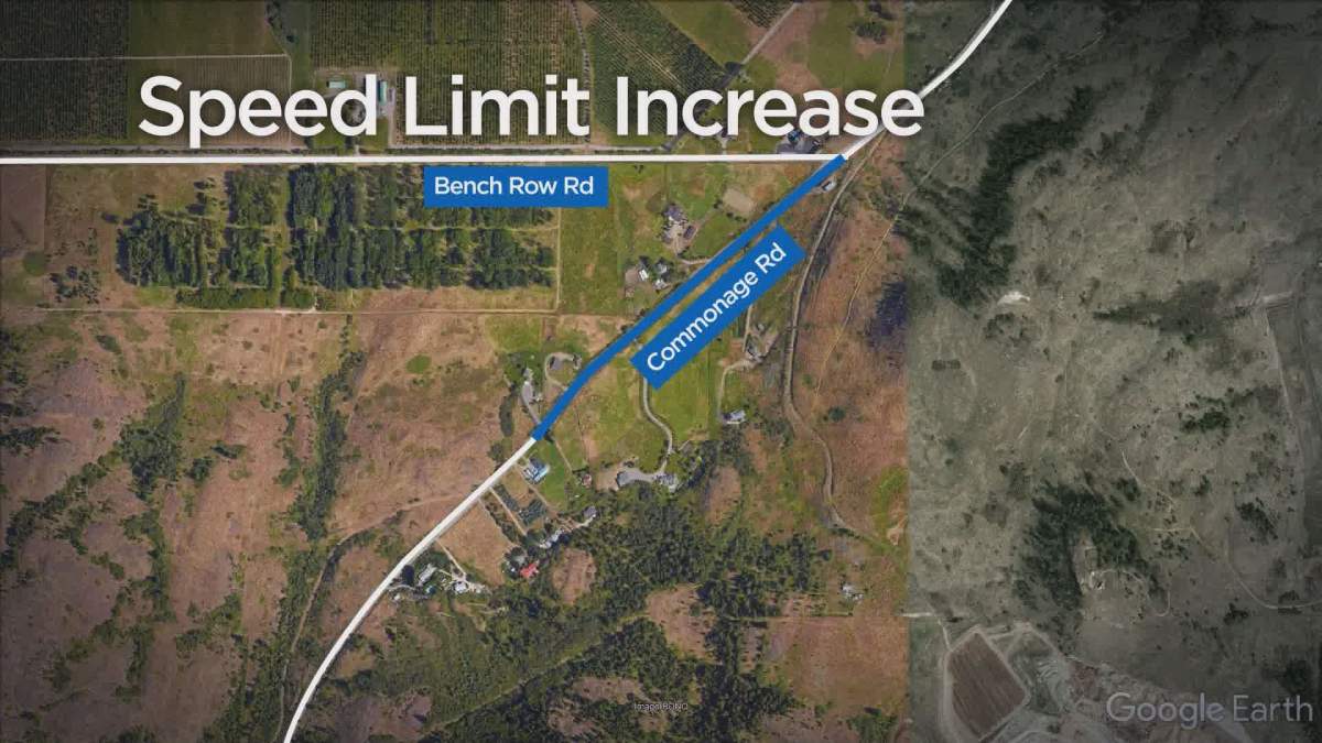 The area of Commonage Road where the speed limit will increase.