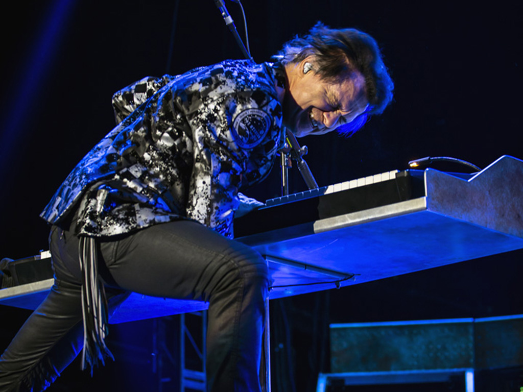 Lawrence Gowan of Styx performing live at Budweiser Stage, in Toronto, on July 4, 2018.