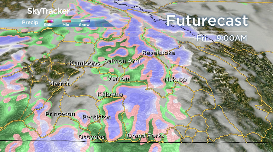 There is a chance of showers on Friday in the Okanagan.