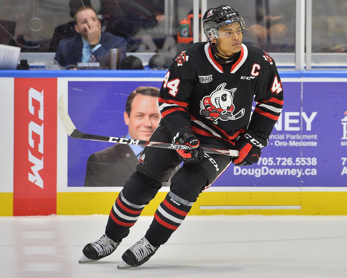 Captain of the Niagara IceDogs Akil Thomas.