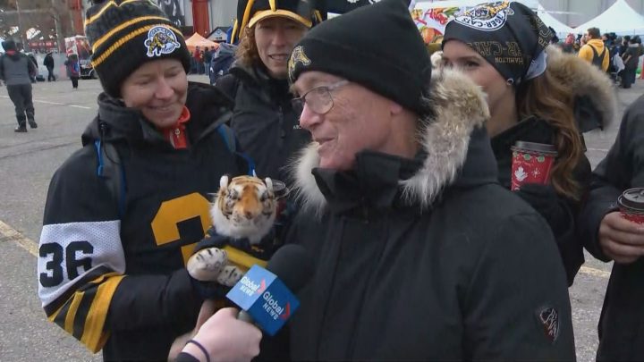 Tiger-Cats fan Tim Dobbie in Calgary on Sunday, Nov. 24, 2019.