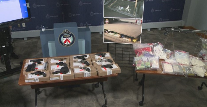 The results of a drug and guns investigation led by the Toronto Police Drug Squad.