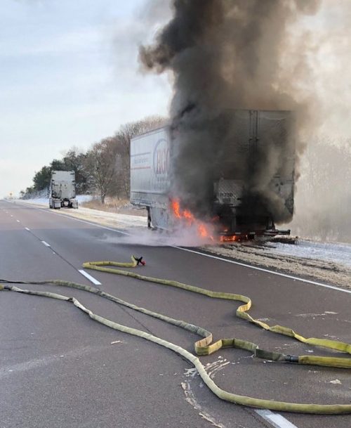 The eastbound lanes of Highway 401 between Trenton and Belleville are closed following a tractor trailer fire on Tuesday.