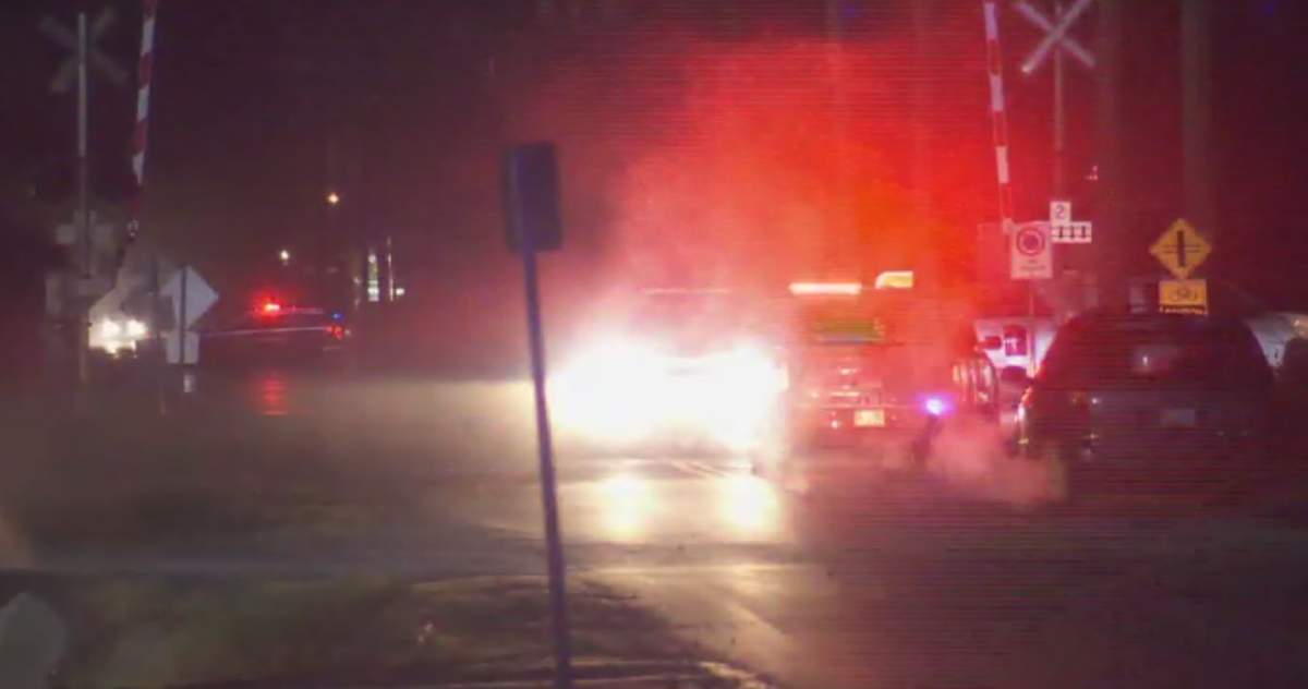 Pedestrian hurt after collision with train in Surrey - image