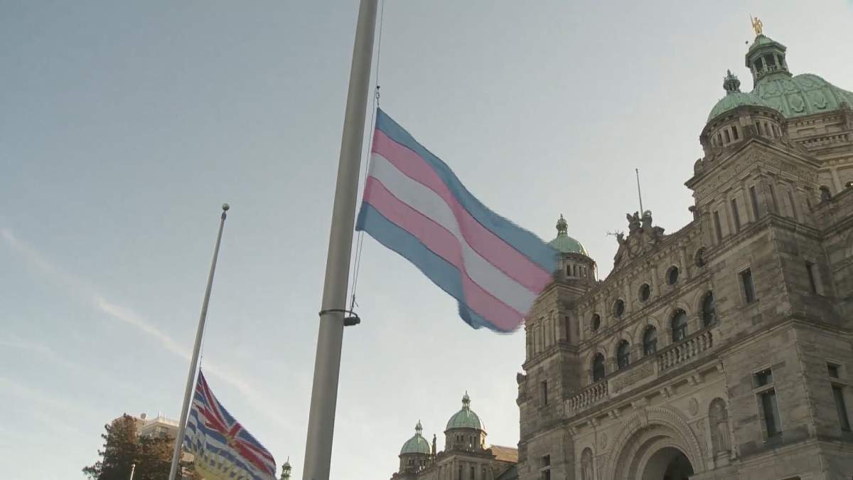 The transgender flag flies at the B.C. legislature for the first time ever. 