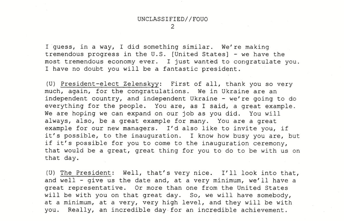 White House releases record of Trump-Zelenskiy phone call - image