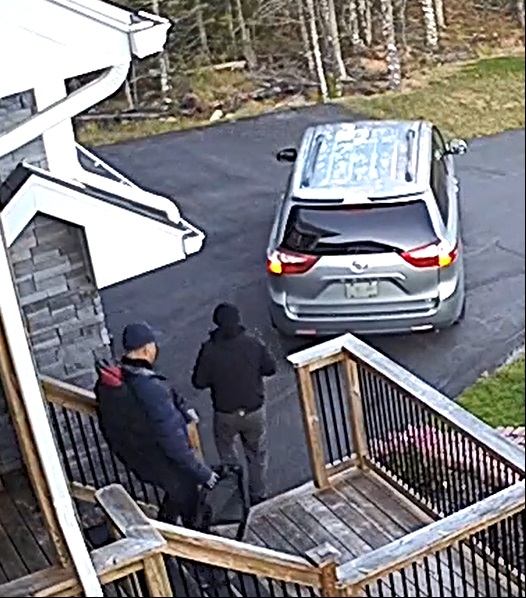 The suspects left the area in a silver Toyota minivan.