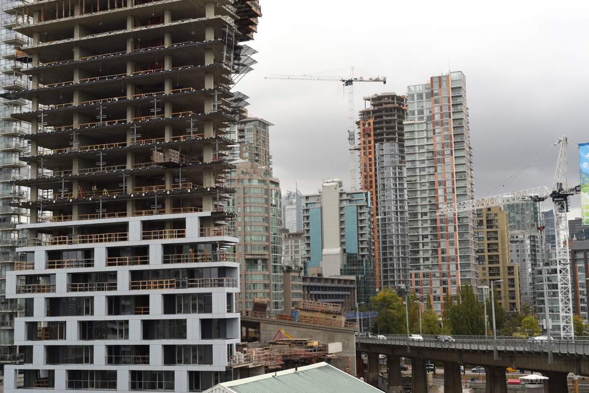 Towers of offices and condos continue to rise across the Vancouver, British Columbia, Canada skyline on Saturday, September 30, 2017.
