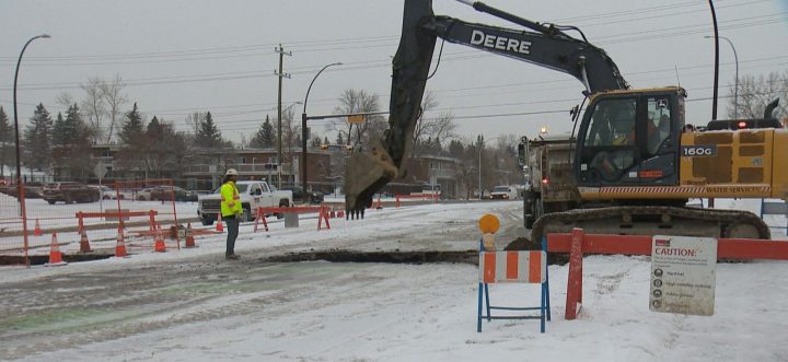 Calgary crews responded to a water main break in the northwest part of the city.