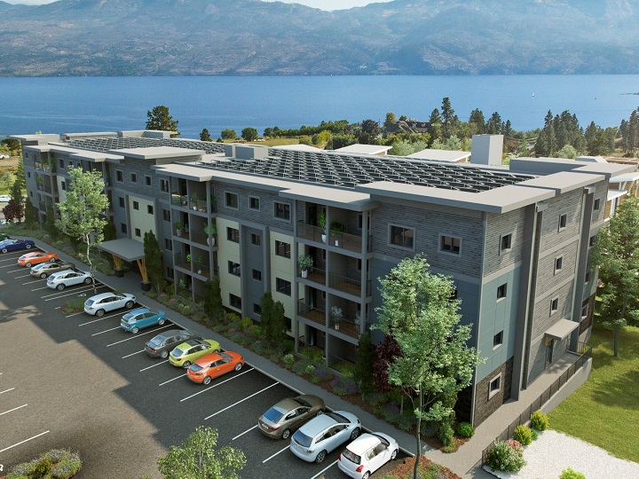 Ground was broken on Thursday for a new, four-storey apartment rental building in West Kelowna. Here, an artist’s rendering shows what the building will look like.